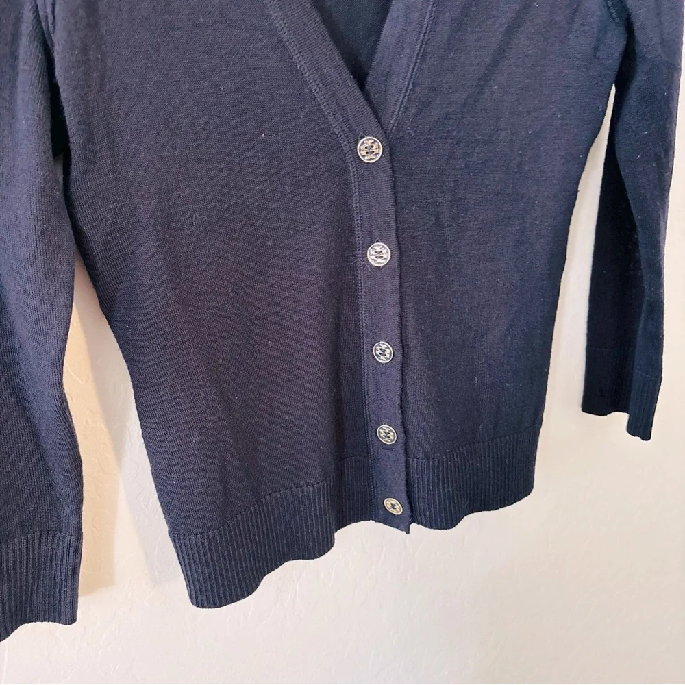 Tory Burch Navy Merino‎ Wool XS Cardigan Sweater Style 28143195
